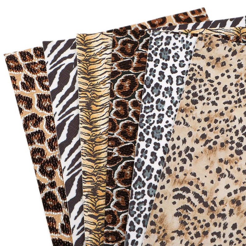 David accessories أقمشة جلدية مزيفة مطبوعة بنمط الفهد والزebra المعدني من ديفيد - 6 قطع 7.7" × 12.9" (20 سم × 33 سم) تشمل نوعين من الأقمشة الجلدية لصنع الأقواس والأقراط (مجموعة مطبوعة بنمط الفهد) - Image 5